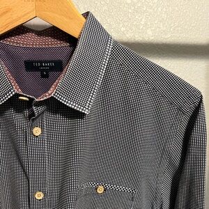 Ted Baker LS Navy w/consistent white spot Woven